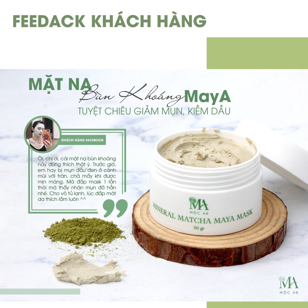 Mặt Nạ Bùn Khoáng Mộc An Giúp Giảm Mụn, Dưỡng Da Tươi Trẻ Mineral Maya Mask 50g