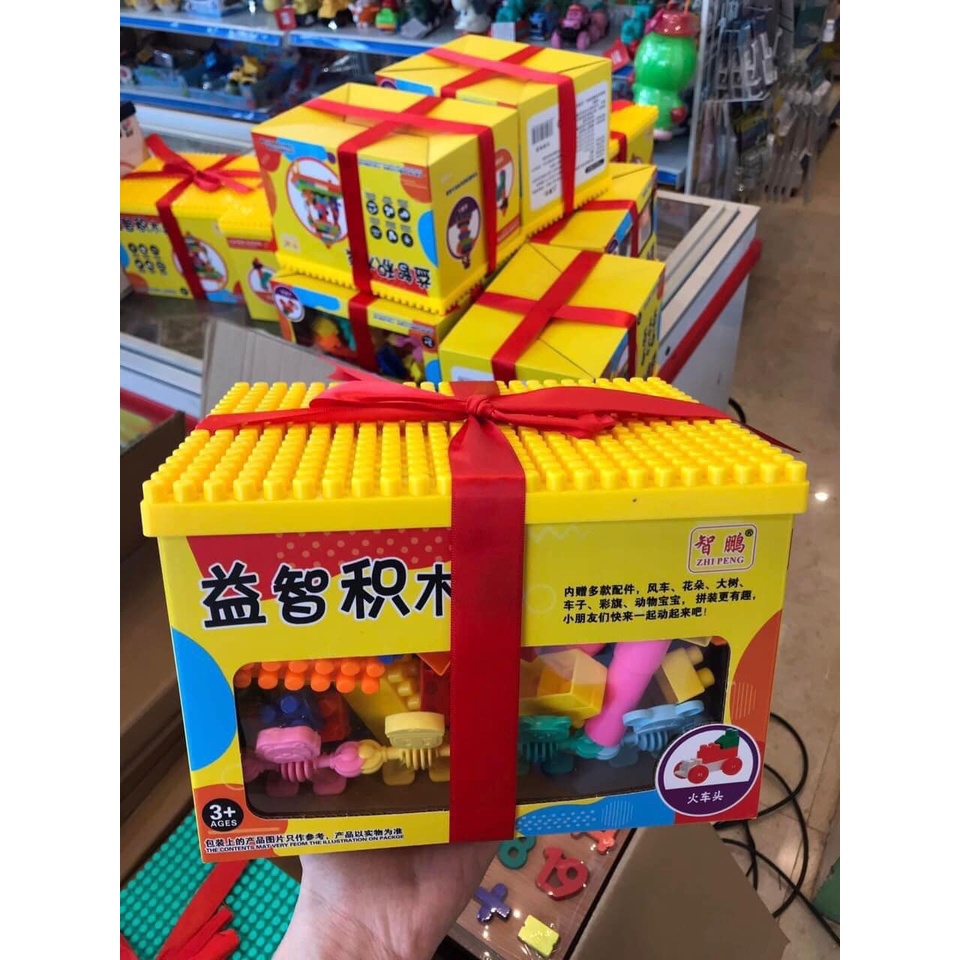 Lego hộp quà, đồ chơi xếp hình tặng kèm hộp sang trọng cho bé