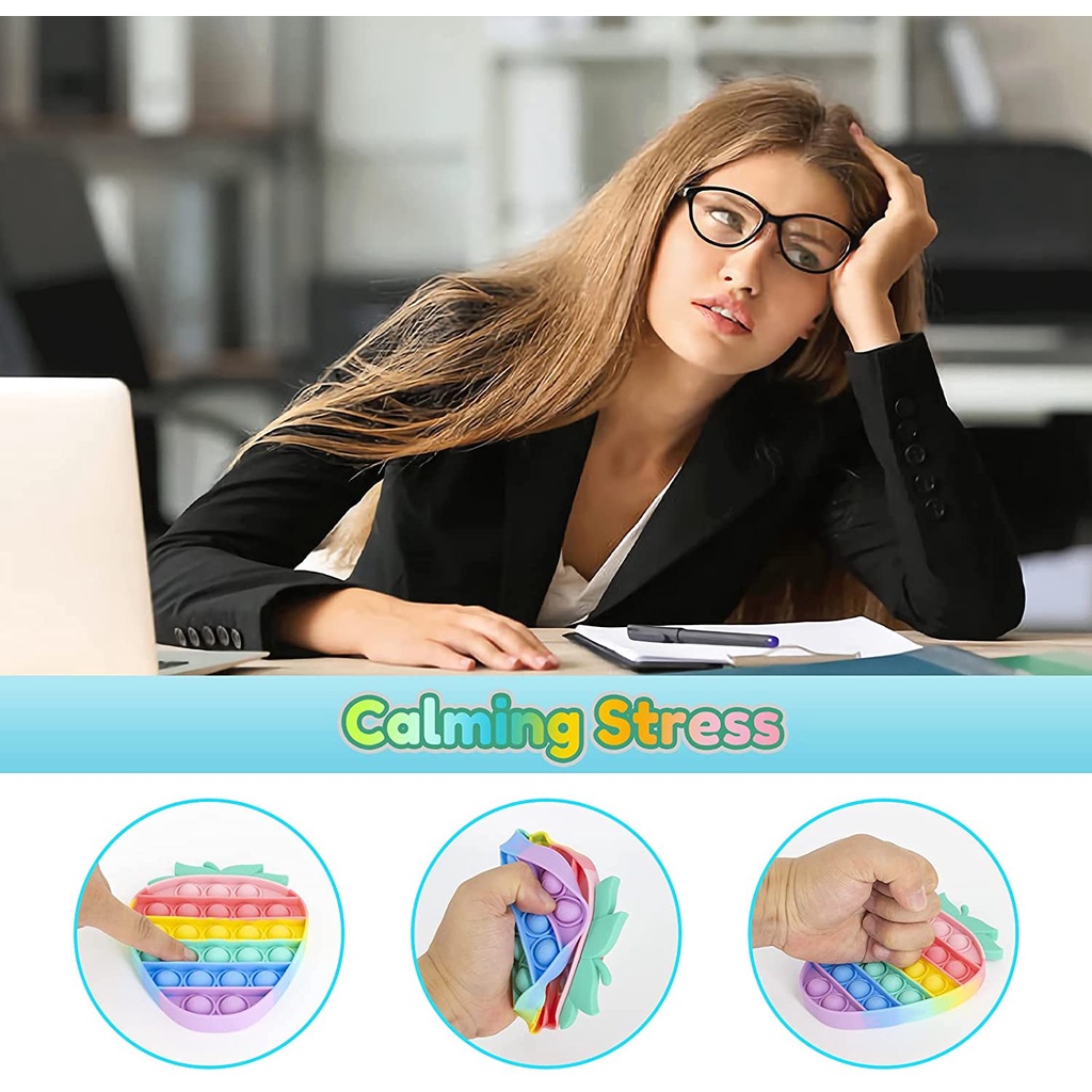 Đồ Chơi Giảm Căng Thẳng Bằng Silicon Màu Cầu Vồng