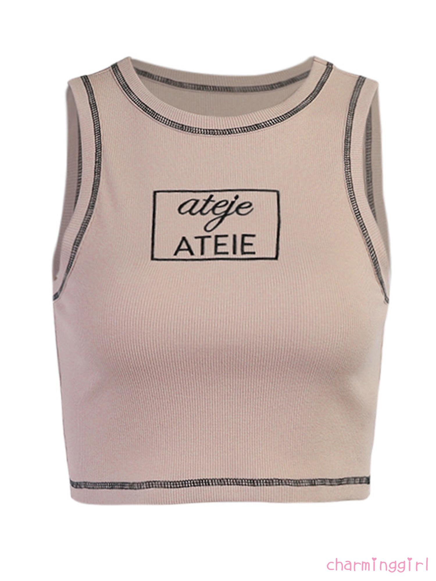 Áo Lửng Không Tay Thêu Chữ Thời Trang Cho Nữ | BigBuy360 - bigbuy360.vn