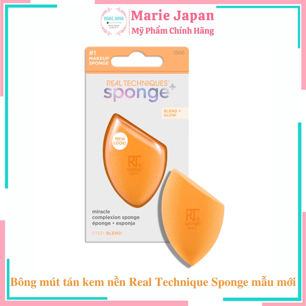 Bông mút Real Technique tán kem nền Sponge+ Chính Hãng Hộp 1 Cái