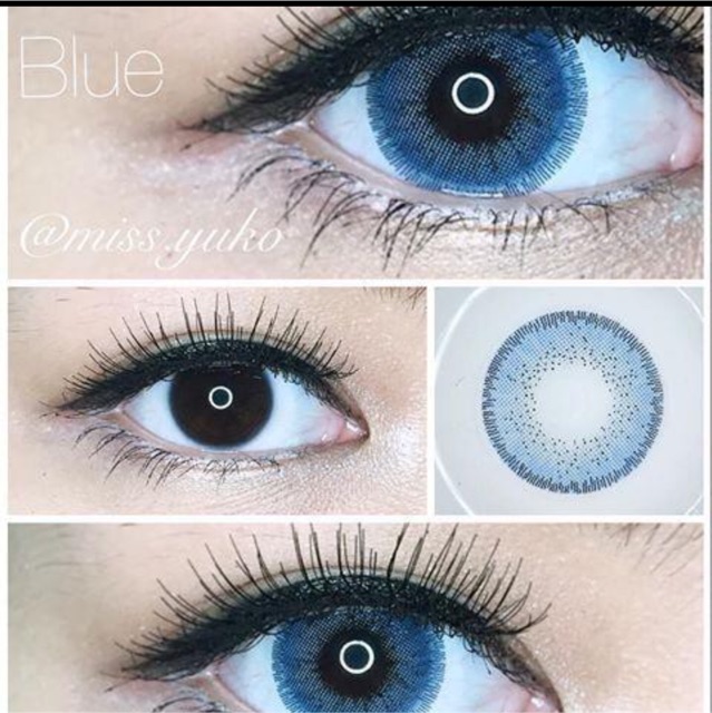 1 cặp Lens xanh dương xanh blue đủ mẫu