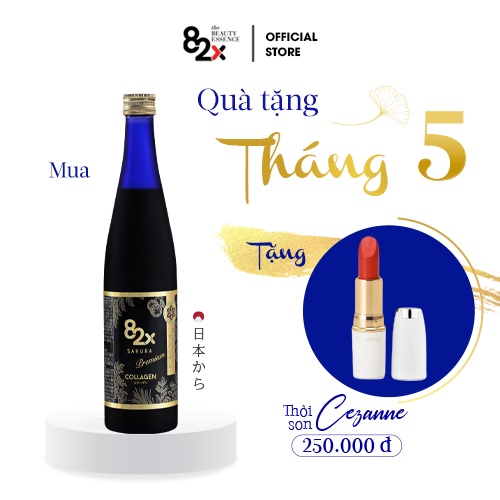 82X COLLAGEN SAKURA PREMIUM (DÒNG CAO CẤP) Dạng Nước 120.000mg Collagen Peptide, Nước Uống Đẹp Da Đến Từ Nhật Bản 500ml