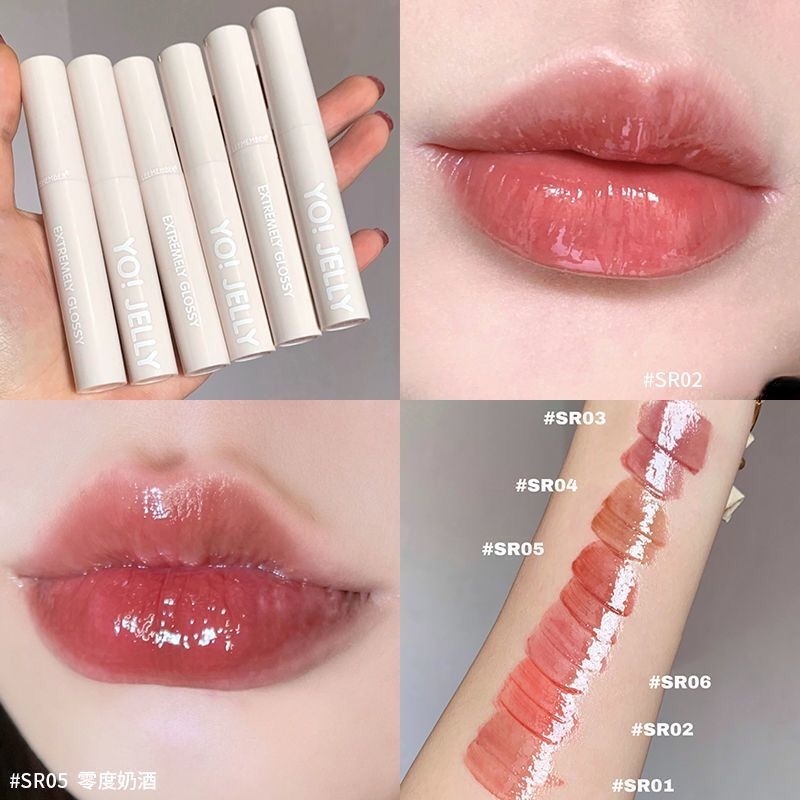 [T-Girl]10 Colors Watering Glossy Lipstick Long Lasting Makeup Moisturizing Lip Care Lip Gloss INS Hot Glossy Lip Makeup