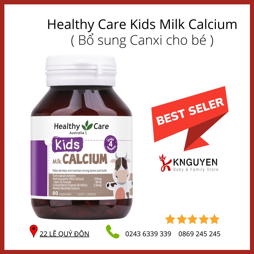 Milk Calcium Healthy Care Bổ Sung Canxi Cho Trẻ Trên 4 Tháng Tuổi