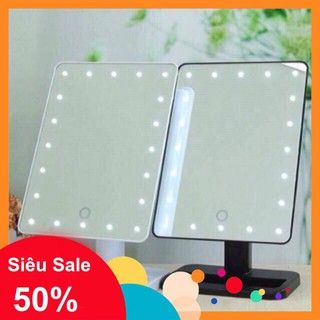 GƯƠNG ĐÈN LED 16 BÓNG XOAY 180 ĐỘ (GƯONG CHỮ NHẬT)[muarevodich]