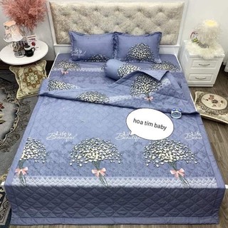 SÉT CHĂN GA GỐI HÈ THU 5MÓN - HOA BABY