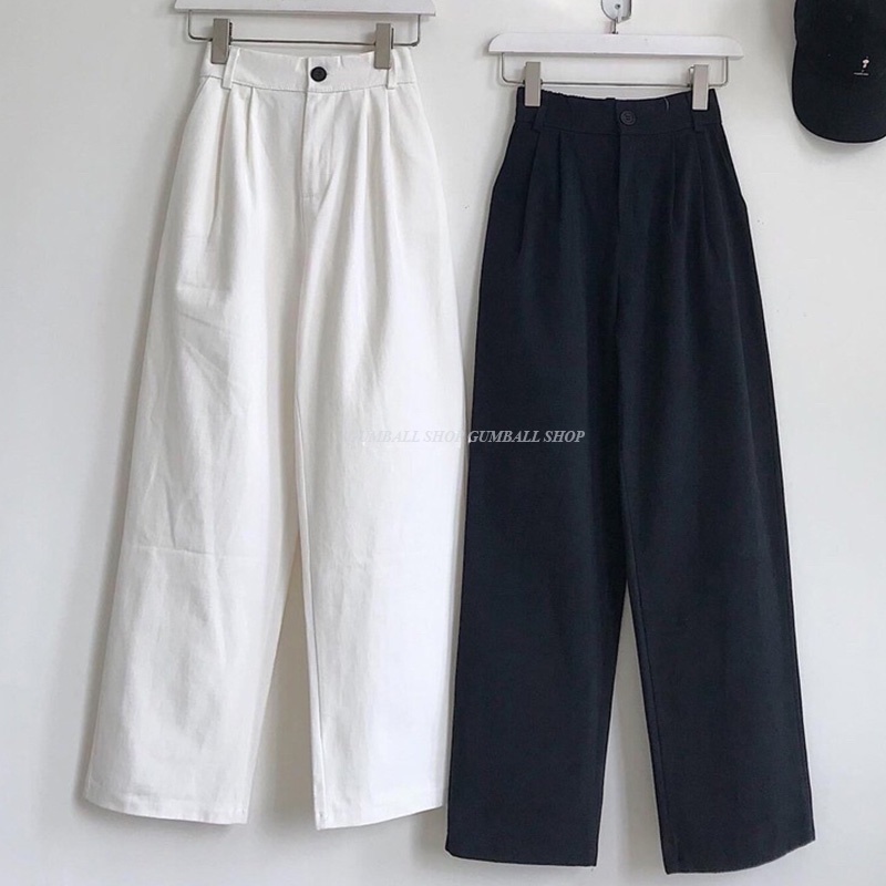Quần Kaki Ống Rộng Chất Kaki Xịn Mềm, Cạp Liền  Chun Lưng Phong Cách Hàn Quốc ,Quần xuông nữ  Unisex