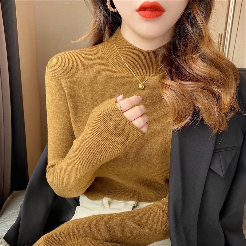 Áo Len Cổ Lọ Dày Dặn Phong Cách Hàn Quốc Thời Trang Cho Nữ