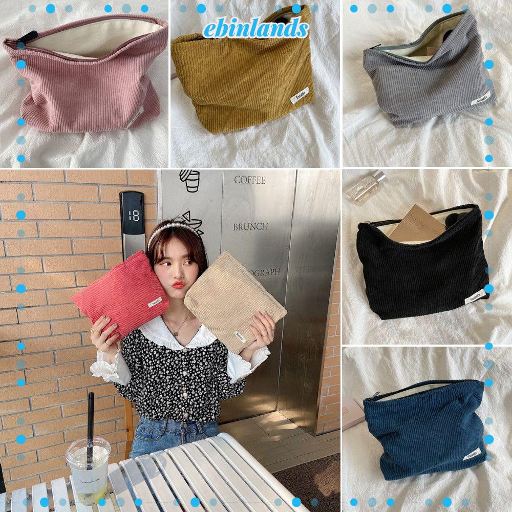 Túi Đựng Mỹ Phẩm Khóa Kéo Vải Cotton Xinh Xắn