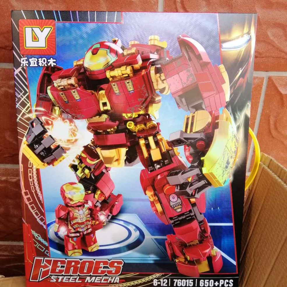Đồ chơi Xếp hình LEGO Super Heroes LY 76026 Lắp ráp Mô hình Bộ Giáp Sắt Siêu hạng Hulkbuster 1450+pcs