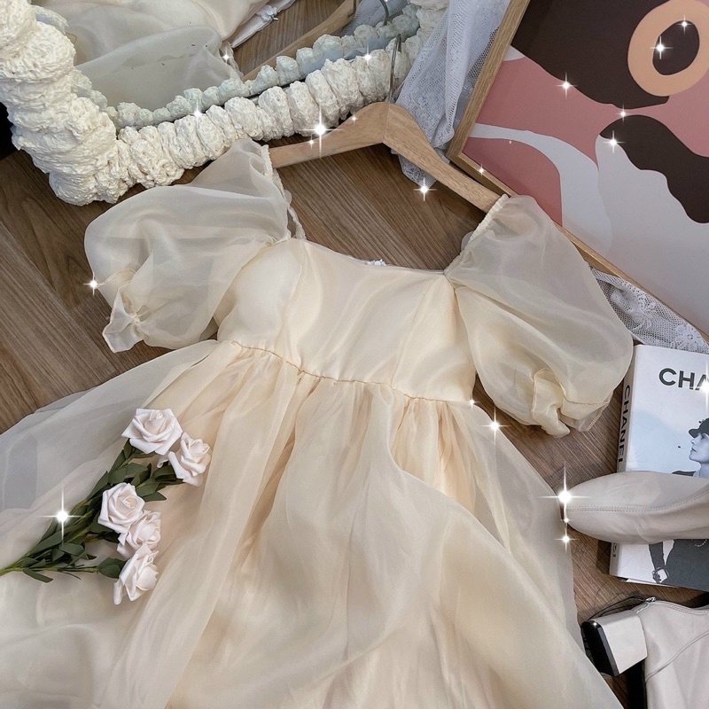 Đầm voan babydoll công chúa đi tiệc xoè tiểu thư dễ thương mặc sinh nhật