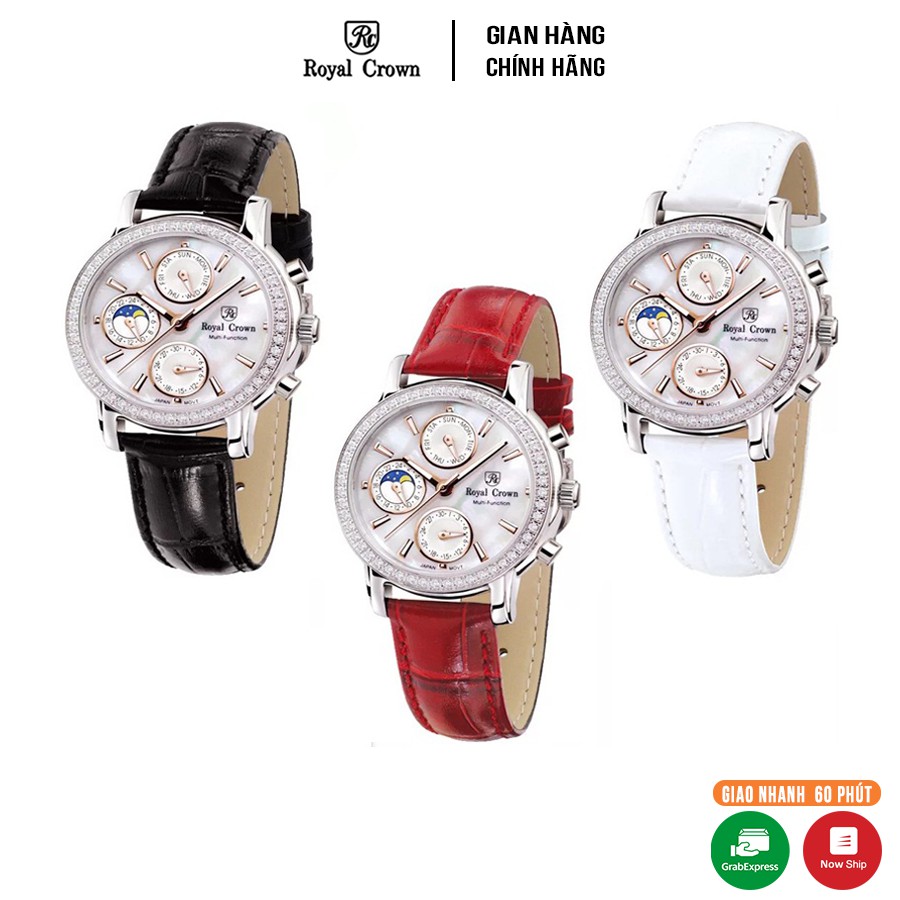 Đồng hồ nữ chính hãng Royal Crown 6420 Leather Strap Watch