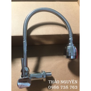 Vòi rửa bát ngổng đơn mềm gắn tường Akaly