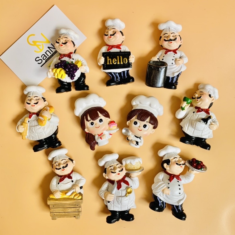 Nam châm hít tủ lạnh trang trí bếp hình ảnh đầu bếp dễ thương