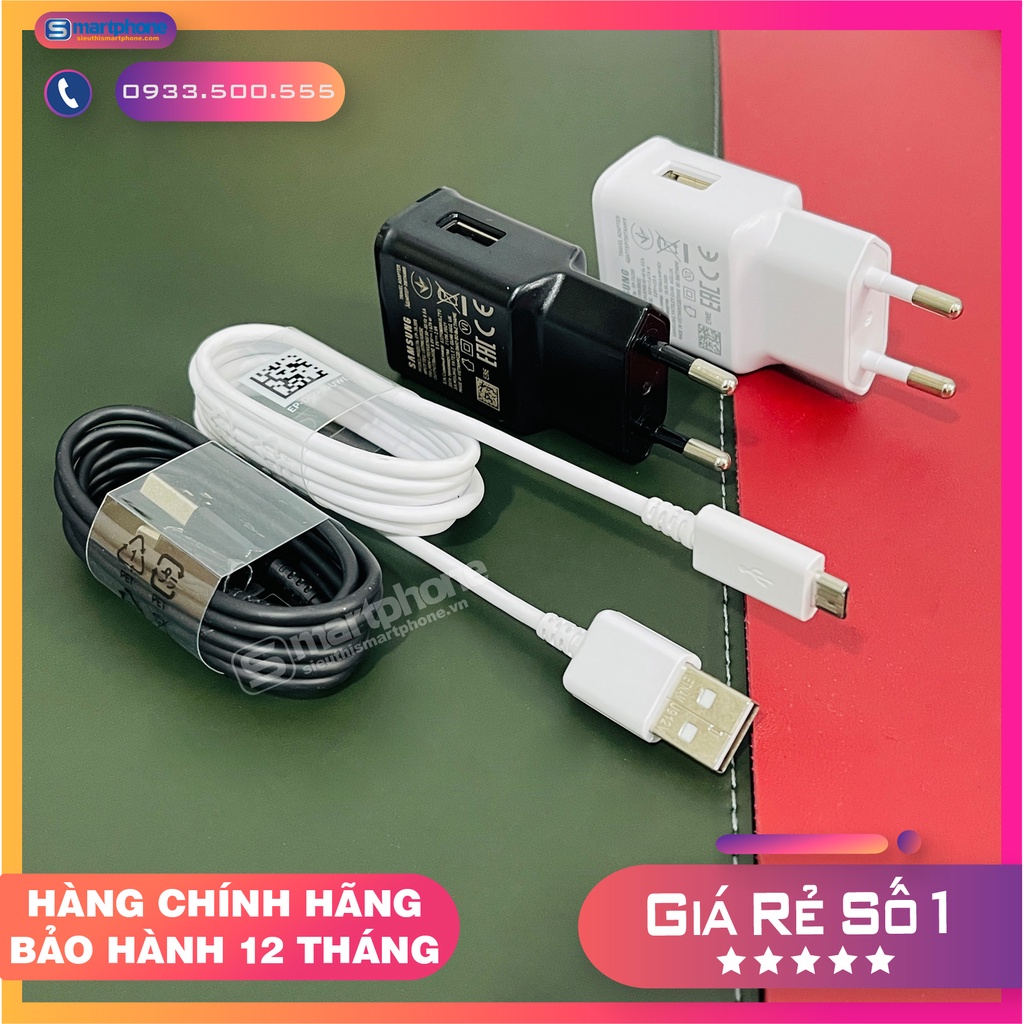 Bộ củ sạc và dây cáp sạc nhanh Samsung 15W đầu Micro USB/Type C - Chính hãng bảo hành 12 tháng