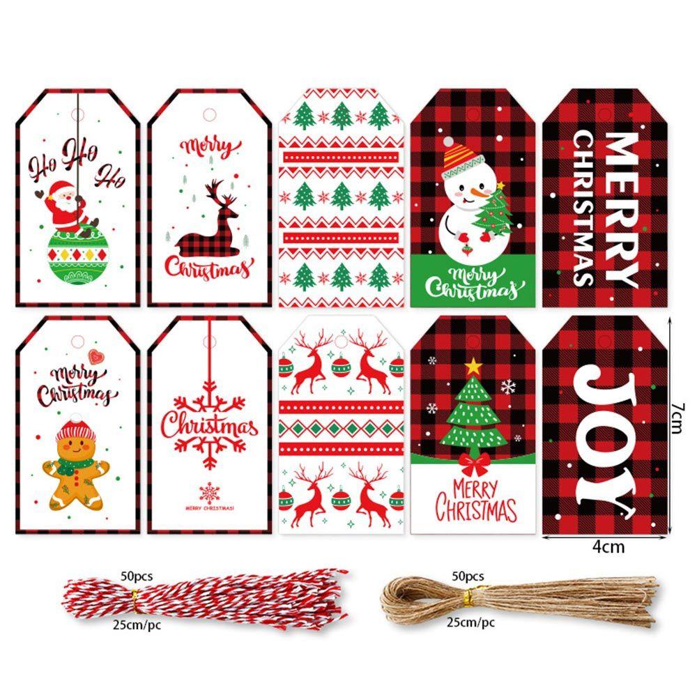 SUENIN Set 100 Thẻ Giấy Hình Ông Già Noel Trang Trí Giáng Sinh