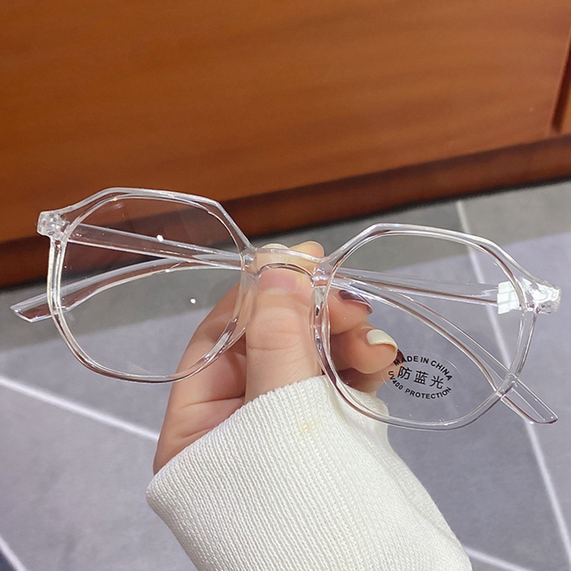 Mắt Kính Chống Tia Uv Tròng Trong Suốt Thời Trang Retro Cho Nam Nữ