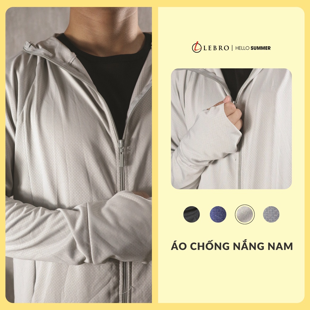 Áo chống nắng nam nữ LEBRO chống tia UV thông hơi thoáng mát có big size XXL vải thun kim cương ACN23