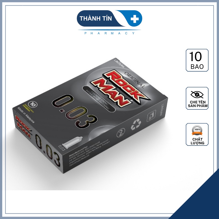 Bao Cao Su Siêu Mỏng RockMan 0.03mm Siêu Thật