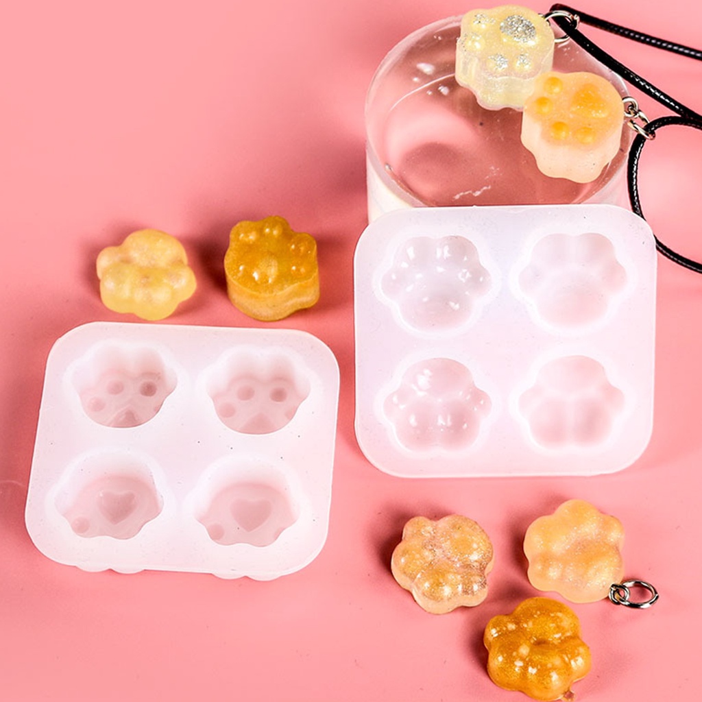 Khuôn Silicone Hình Dấu Chân Chó Cách Nhiệt Linh Hoạt Diy