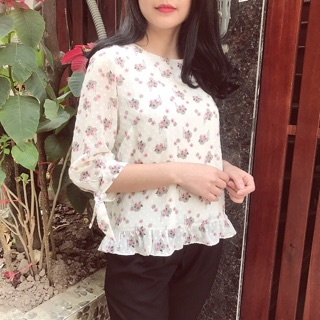 Áo peplum hoa