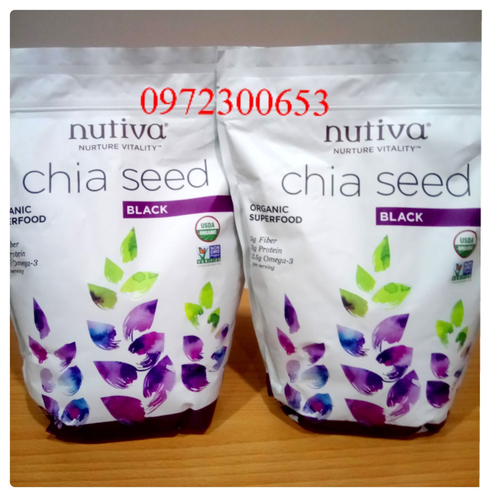 COMNO 2 BỊCH HẠT CHIA MỸ NUTIVA ORGANIC 907G DATE 12 2023