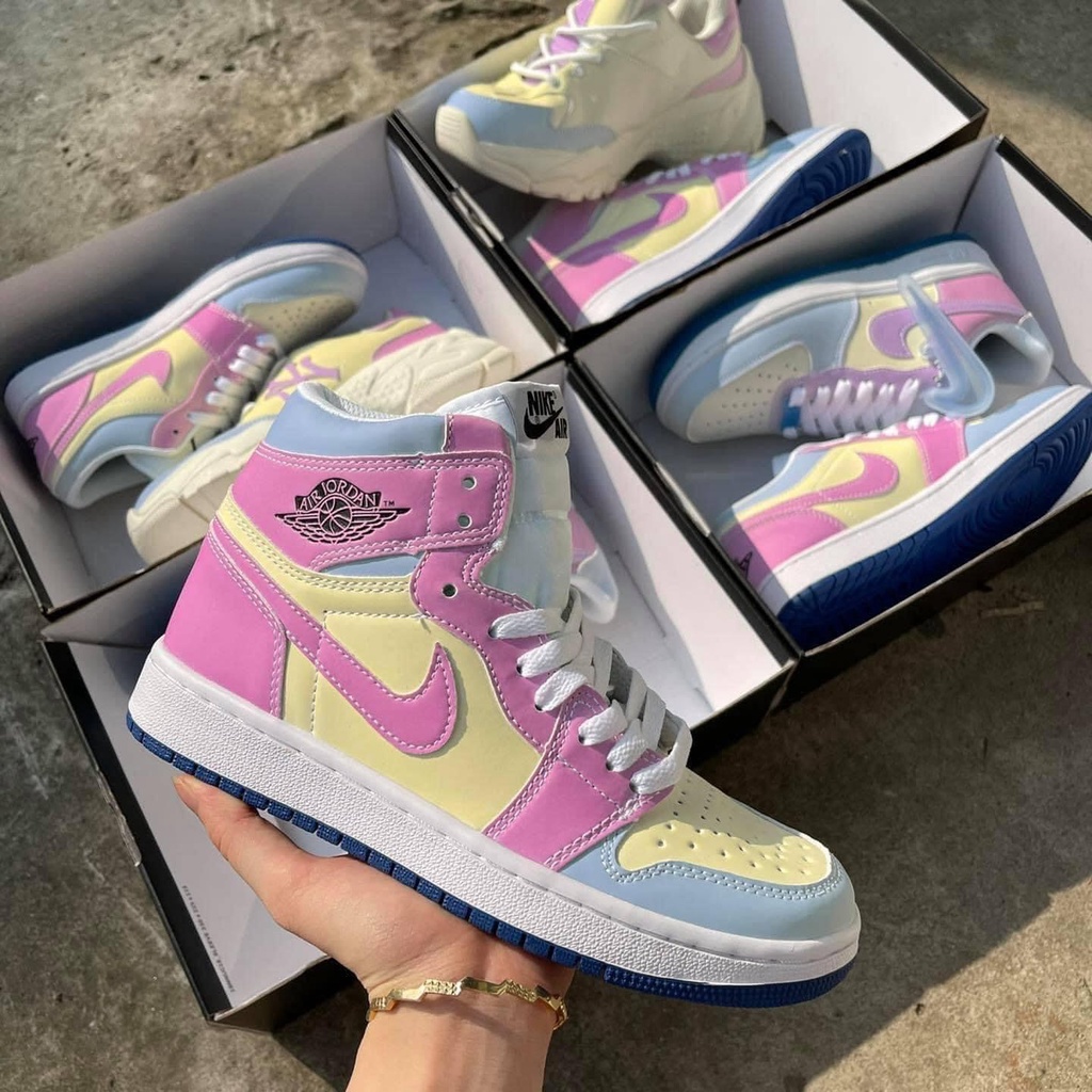 Giày thể thao Jordan 1 đổi màu cổ cao cổ thấp, Giày sneaker JD1 UV cực chất nam nữ mới nhất tặng kèm dây
