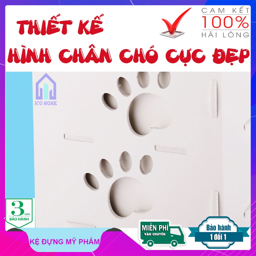 Kệ đựng mỹ phẩm khắc hình chân chó dễ thương - ICO HOME