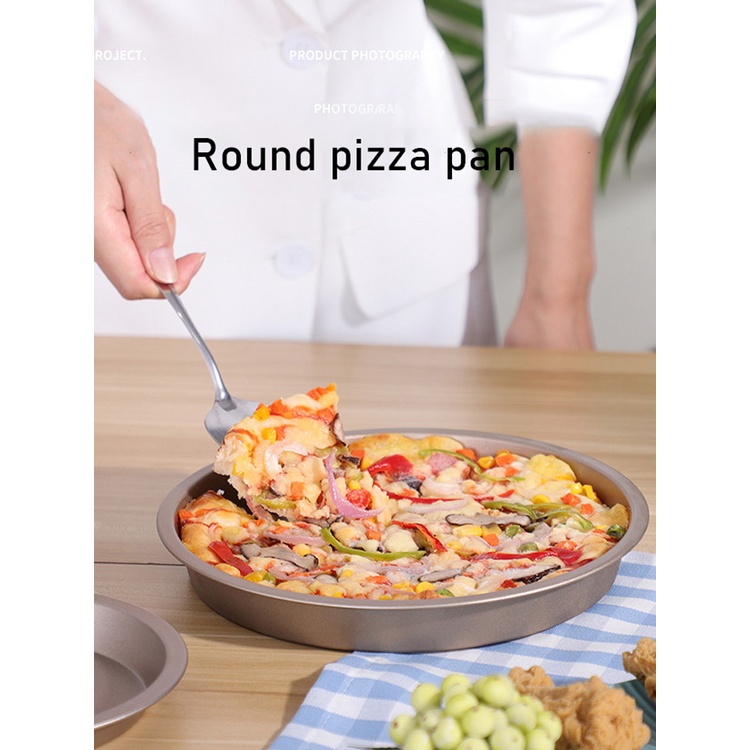 Khuôn Nướng Bánh pizza Hình Tròn Bằng Thép carbon Chống Dính 6 / 7 / 8 / 9 / 10 inch