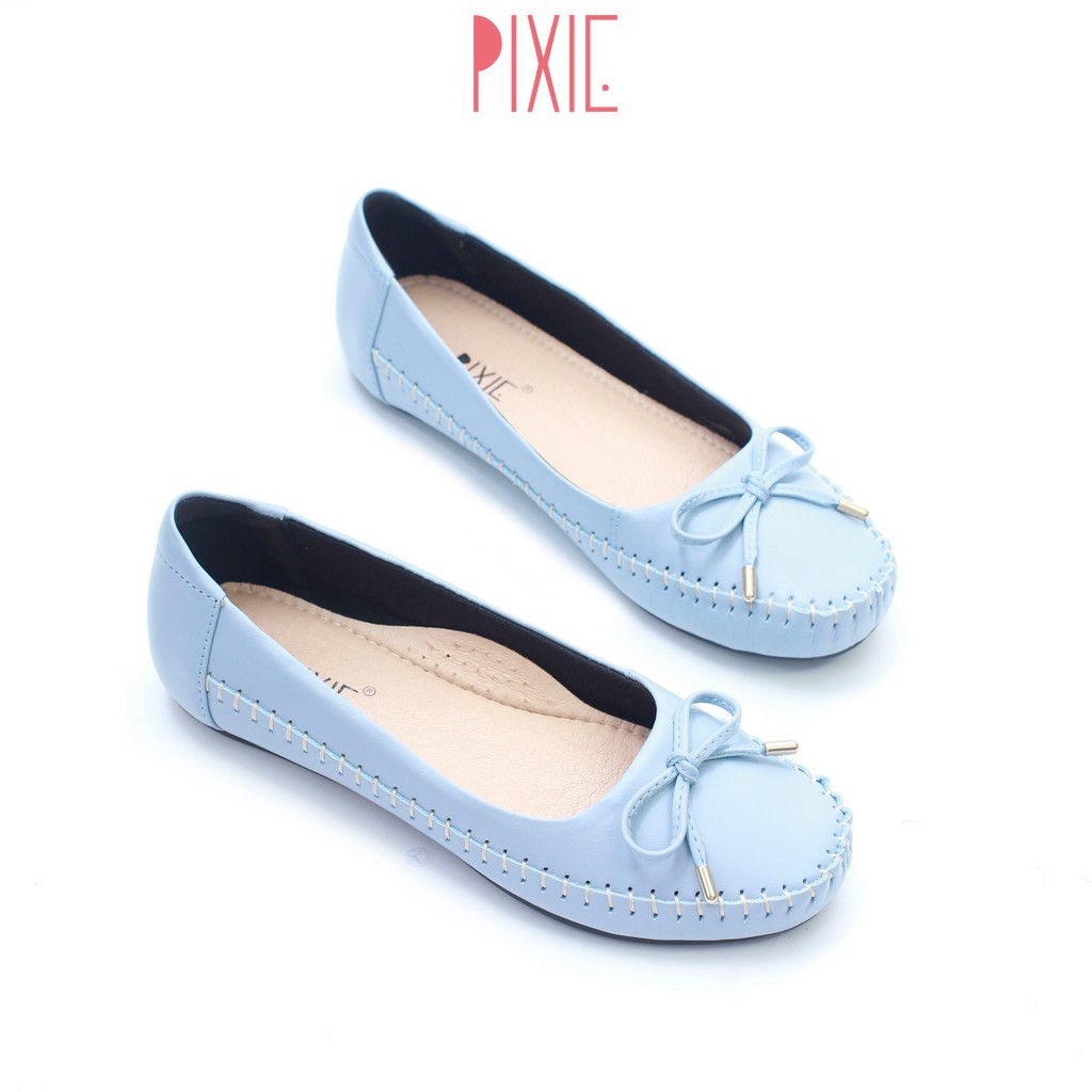 Giày Búp Bê Bệt Da Bò Thật Siêu Êm Gắn Nơ Nhỏ Pixie X603 | BigBuy360 - bigbuy360.vn