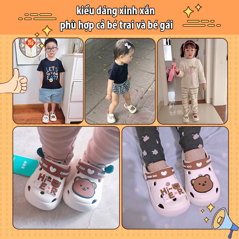 Dép Trẻ Em, Dép Cross Cho Bé . Dép Tập Đi Cho Bé Gái Và Bé Trai , Dép Cho Bé Với Kiểu Dáng Xinh Xắn Và Dễ Thương