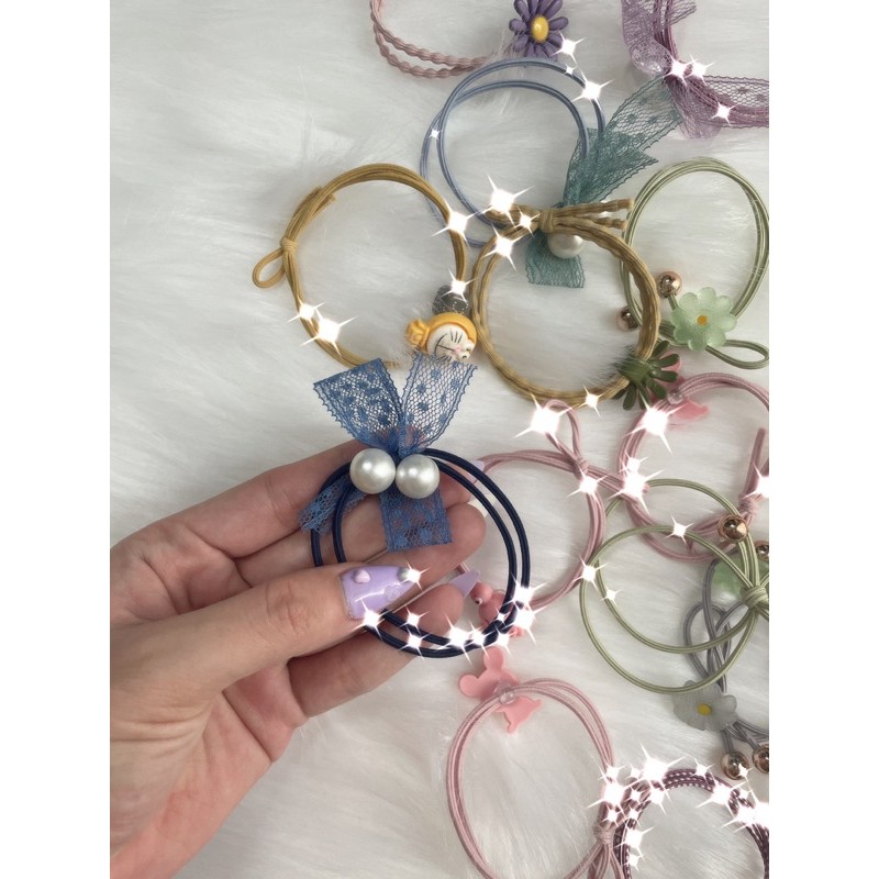 Dây buộc tóc hoạ tiết cute