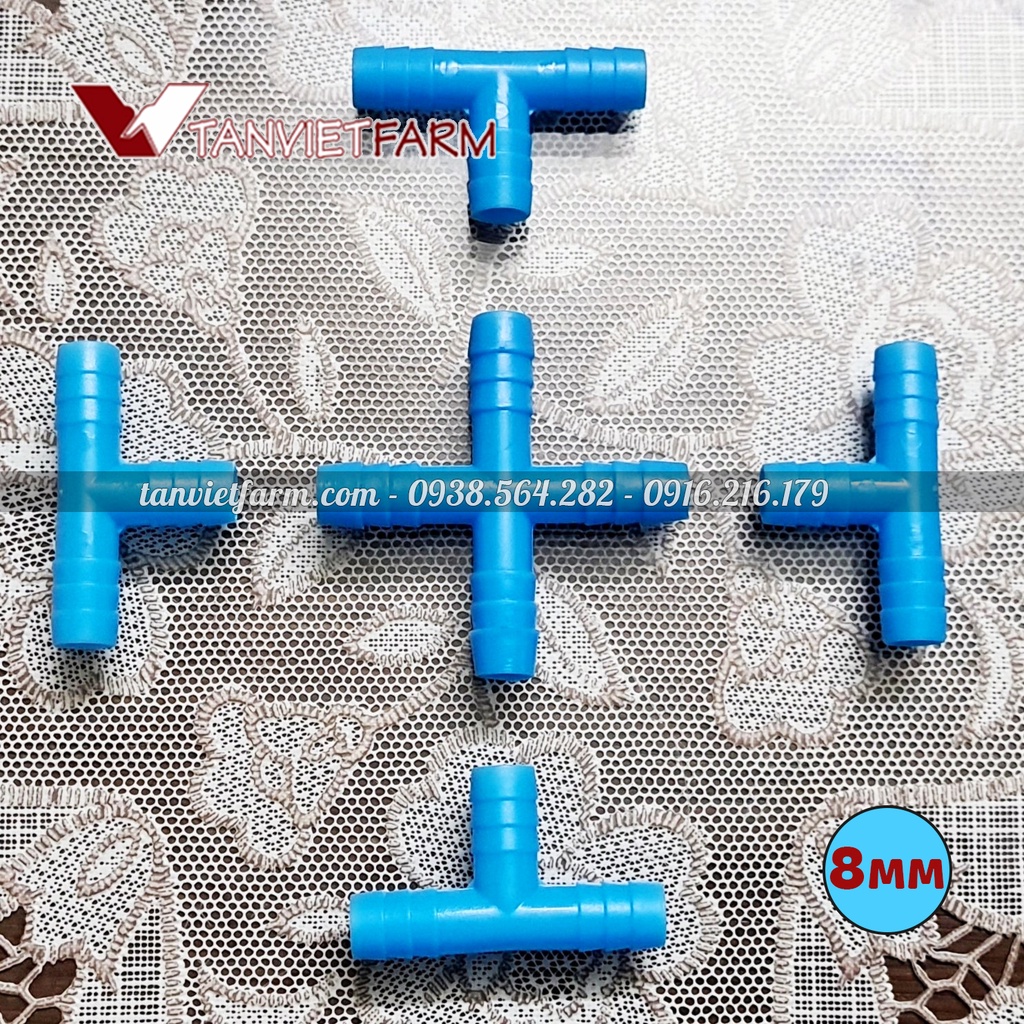 Ống nối nhựa chữ T và chữ thập (+) 8li [SET 10 cái]