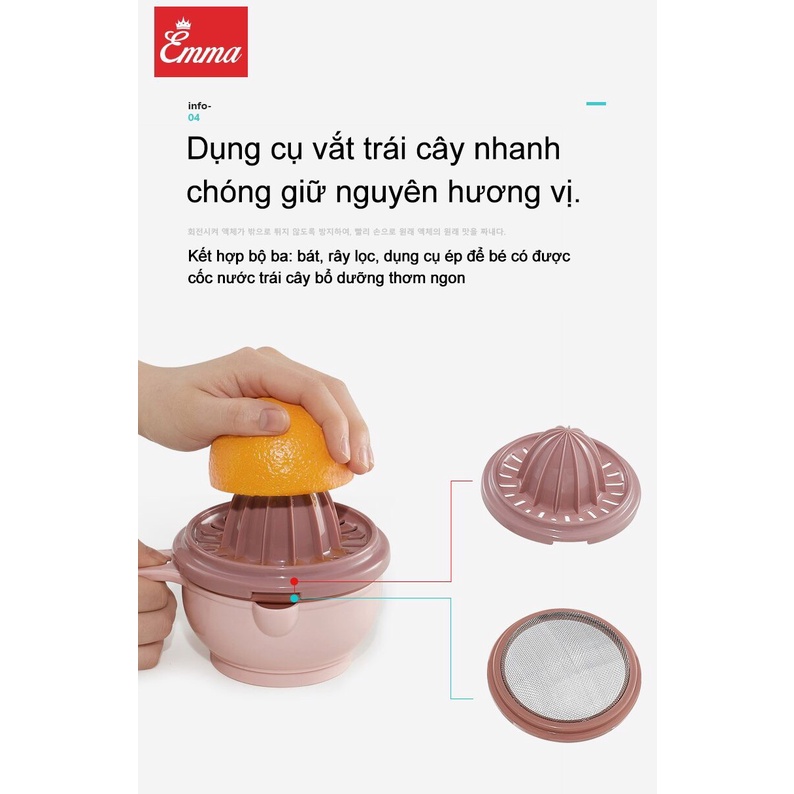 Set chế biến ăn dặm EMMAKIDS cho bé cao cấp - Bộ vắt hoa quả