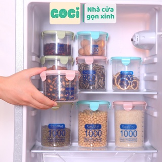 Hộp nhựa đựng ngũ cốc, Hộp bảo quản thức ăn khô đồ khô, dung tích 600ml 800ml 1000ml