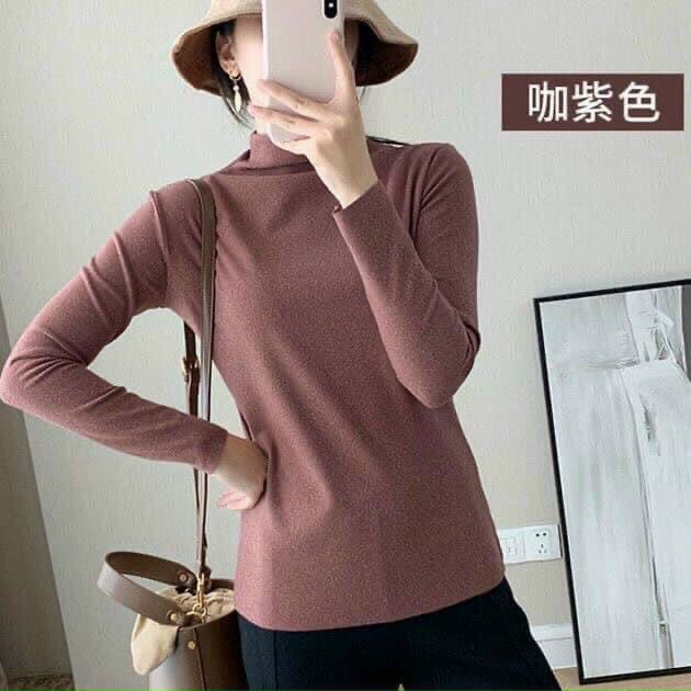 Áo Giữ Nhiệt Nữ FREESHIP Áo Len Giữ Nhiệt Cổ 3 Phân MOTIE Co Dãn Tốt Hàng Đẹp, Túi Zip Vàng Hot Hit