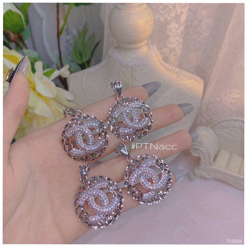 ᴾᵀᴺᵃᶜᶜ Mặt dây chuyền bạch kim cha-neo full soàn tấm