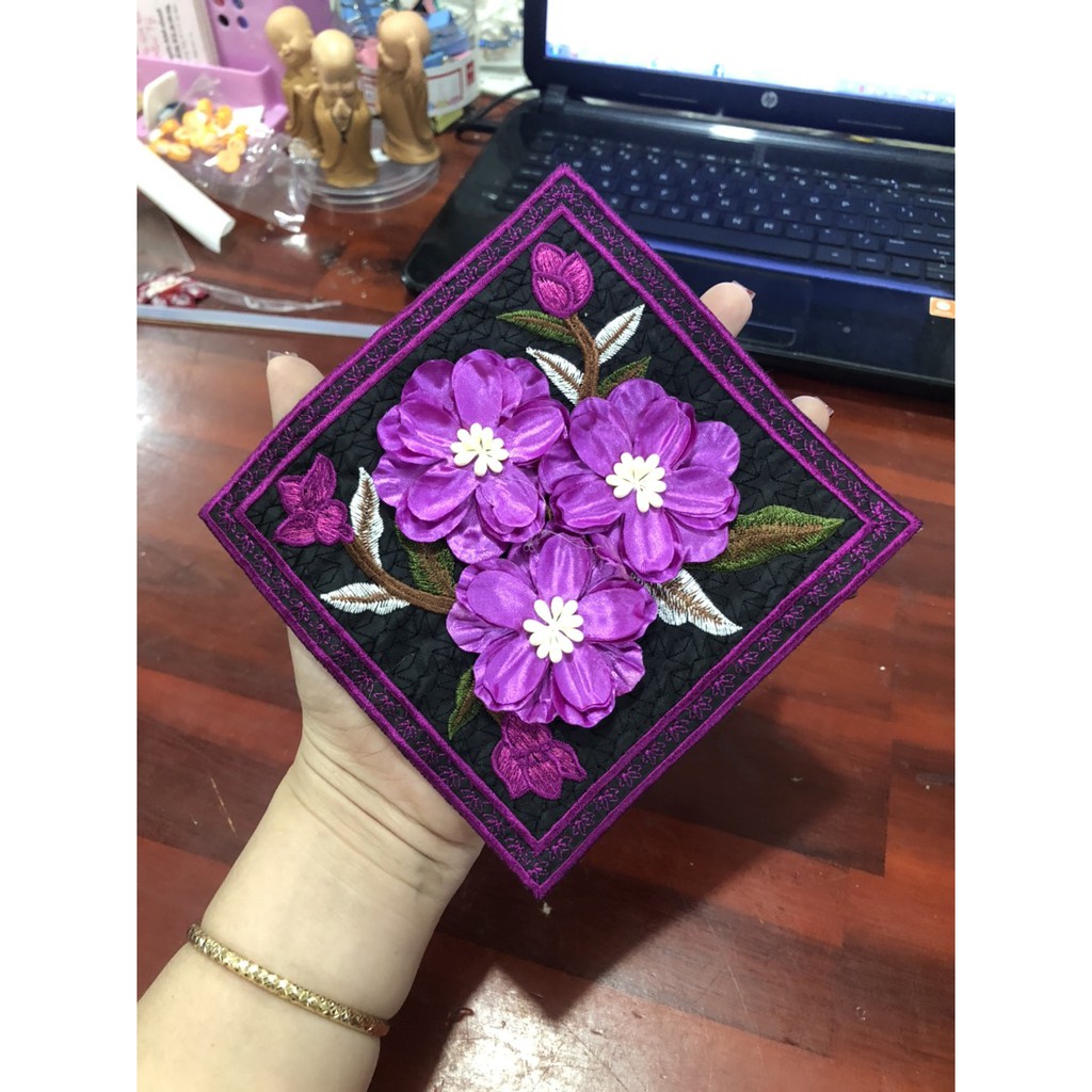 tấm vuông hoa 14cm xinh xắn