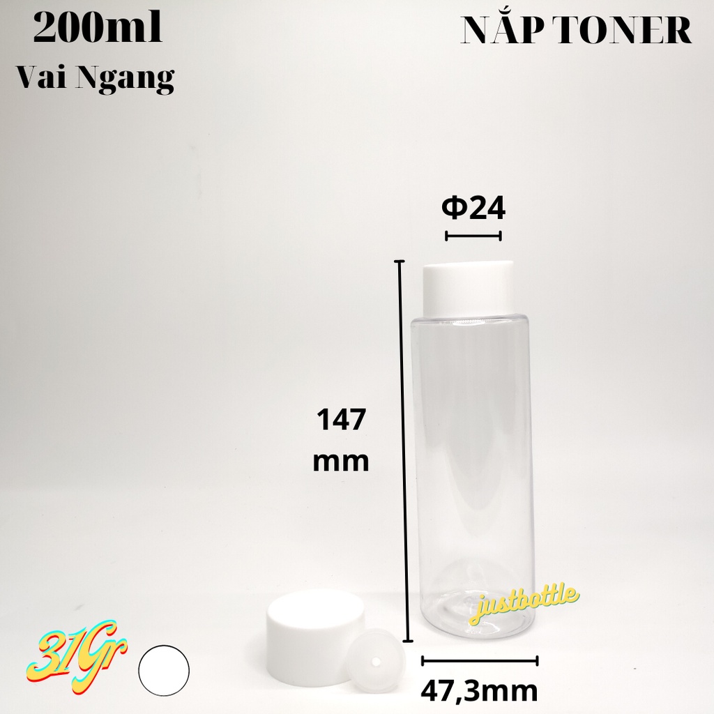 CHAI CHIẾT MỸ PHẨM 200ML TRONG VAI NGANG /VÒI NHẤN XỊT GIỌT/ TONER/ CÒ CHUỘT/ BẬT/ NHỌN/ NHÔM/ VÒI SỮA TẮM - LỌ NHỰA PET