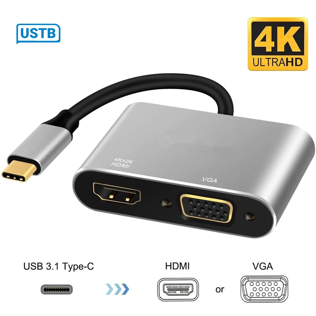 Bộ chuyển đổi cổng Type-C sang HDMI + VGA độ nét cao chuyên dụng chất lượng