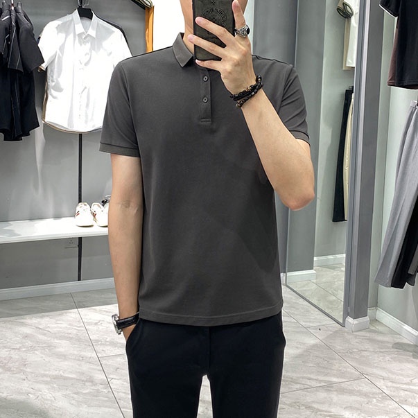 Áo Polo Nam Trơn Văn Phòng Trẻ Trung In Họa Tiết Chữ Phong Cách Basic Tinh Tế Zenkocs3 MEN TOP 241