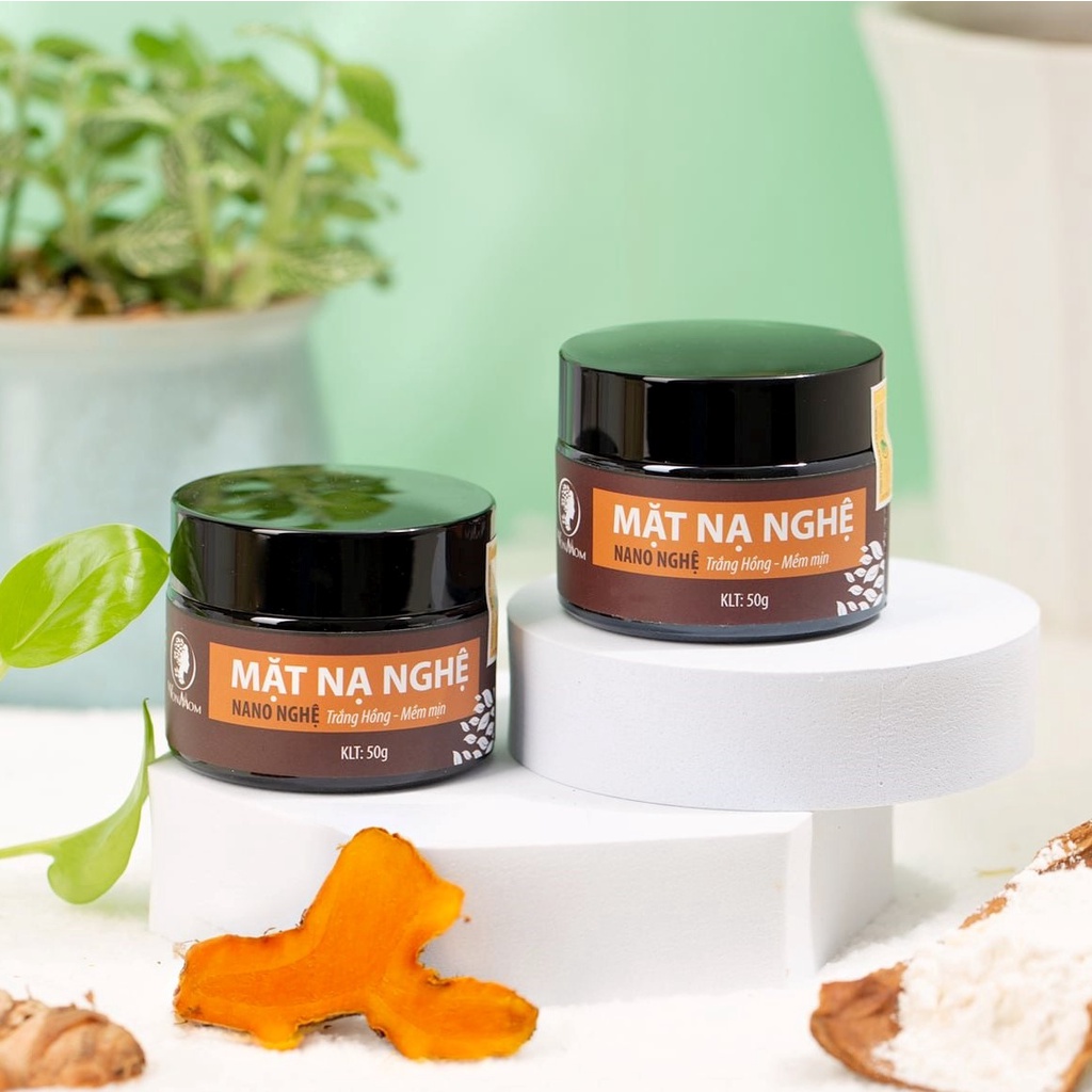 Mặt nạ nghệ tươi WONMOM hủ 50g sạch mụn, mềm mịn da - Liền sẹo, giảm thâm sạm - Kiềm dầu, căng bóng - Se khít chân lông