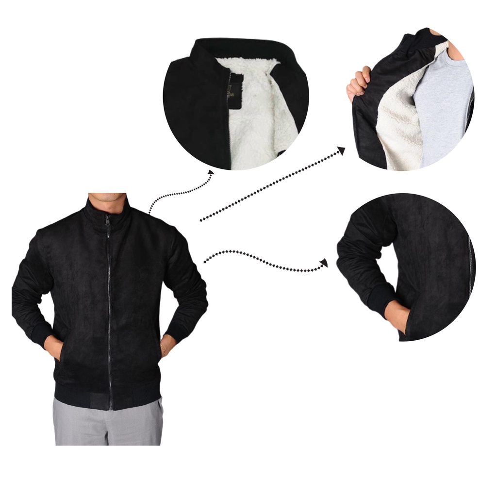 Áo khoác nam da lộn Amintino áo khoác bomber nam da lộn thiết kế mới nhất 2021