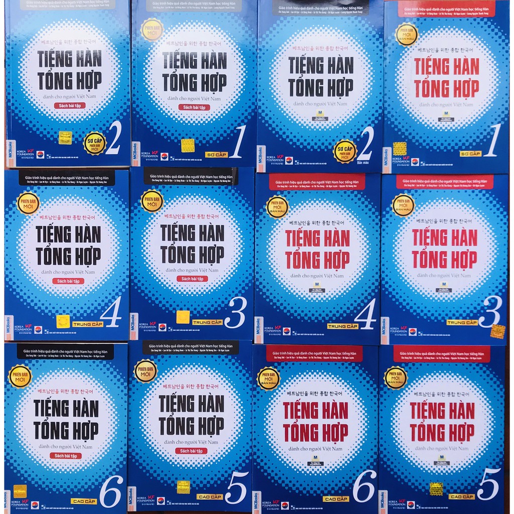 Sách - Combo Trọn Bộ 12 Cuốn Giáo Trình Tiếng Hàn Tổng Hợp Bản 4 màu