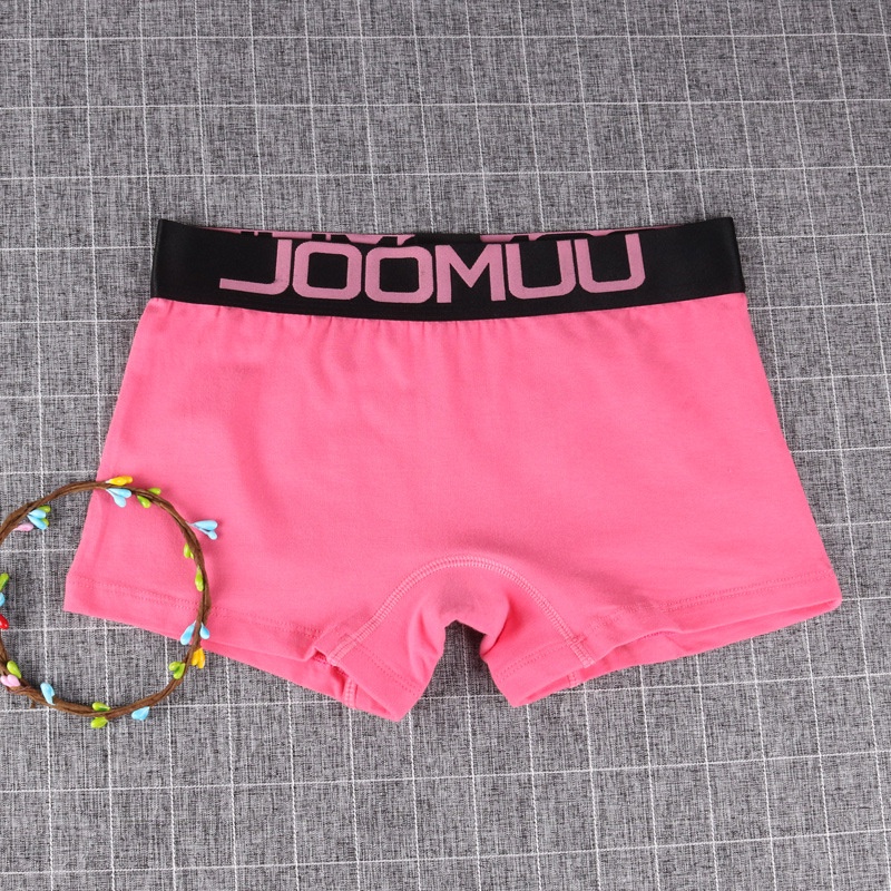 Quần Lót Boxer Cotton Màu Sắc Trơn Thoáng Khí Cho Nữ