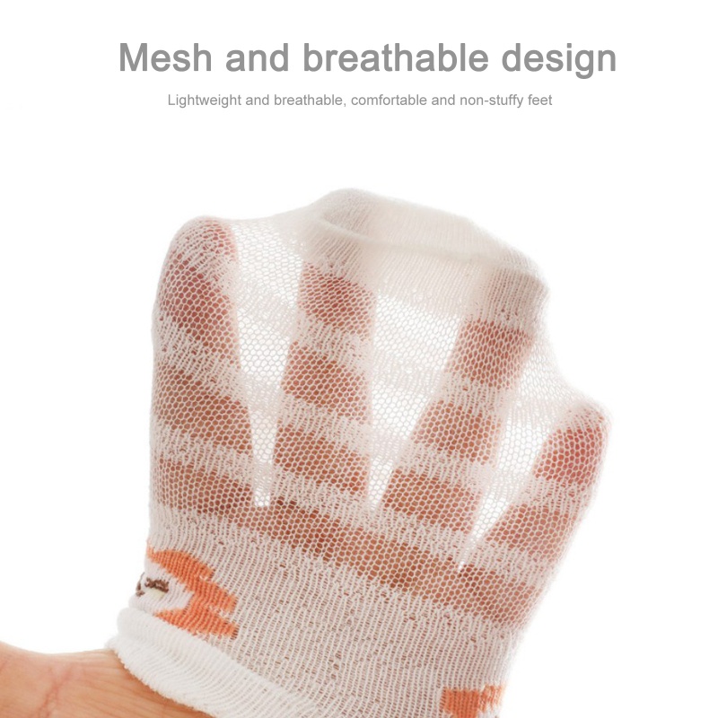 Vớ Lưới Mỏng Cổ Thấp Thoáng Khí Thoải Mái Họa Tiết Hoạt Hình Dễ Thương Cho Bé Sơ Sinh