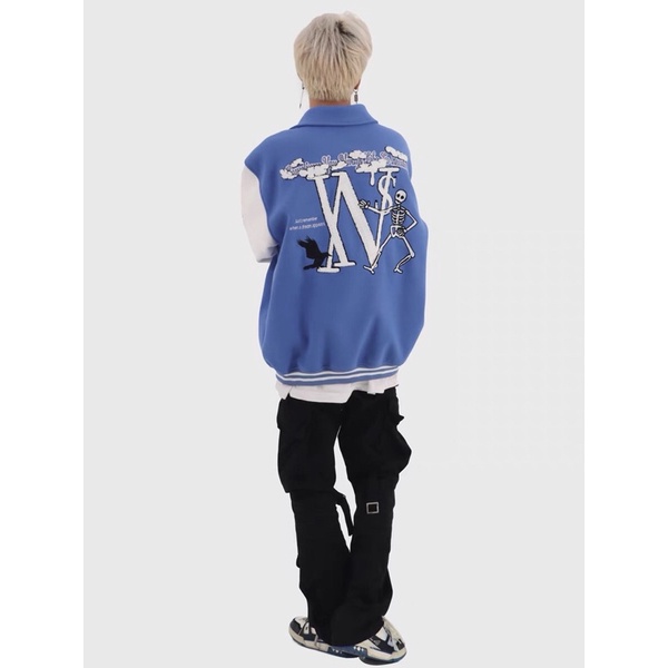 ÁO KHOÁC NỈ DẠ CỔ BẺ THÊU LOGO / JACKET VASITY