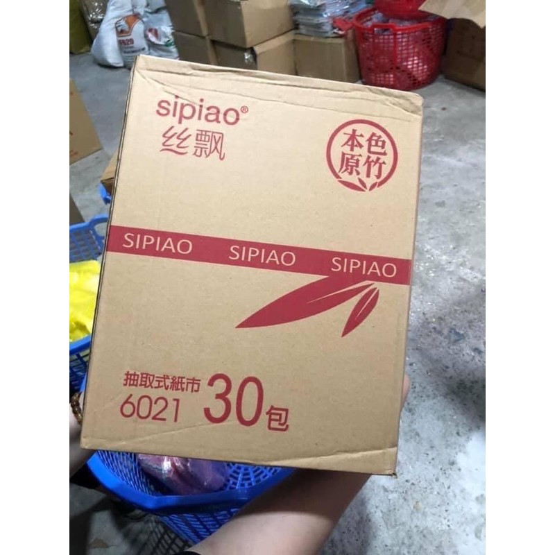Giấy ăn Gấu Trúc Sipiao chính hãng nội địa Trung  đóng 30 gói 1 thùng đủ 2,7kg