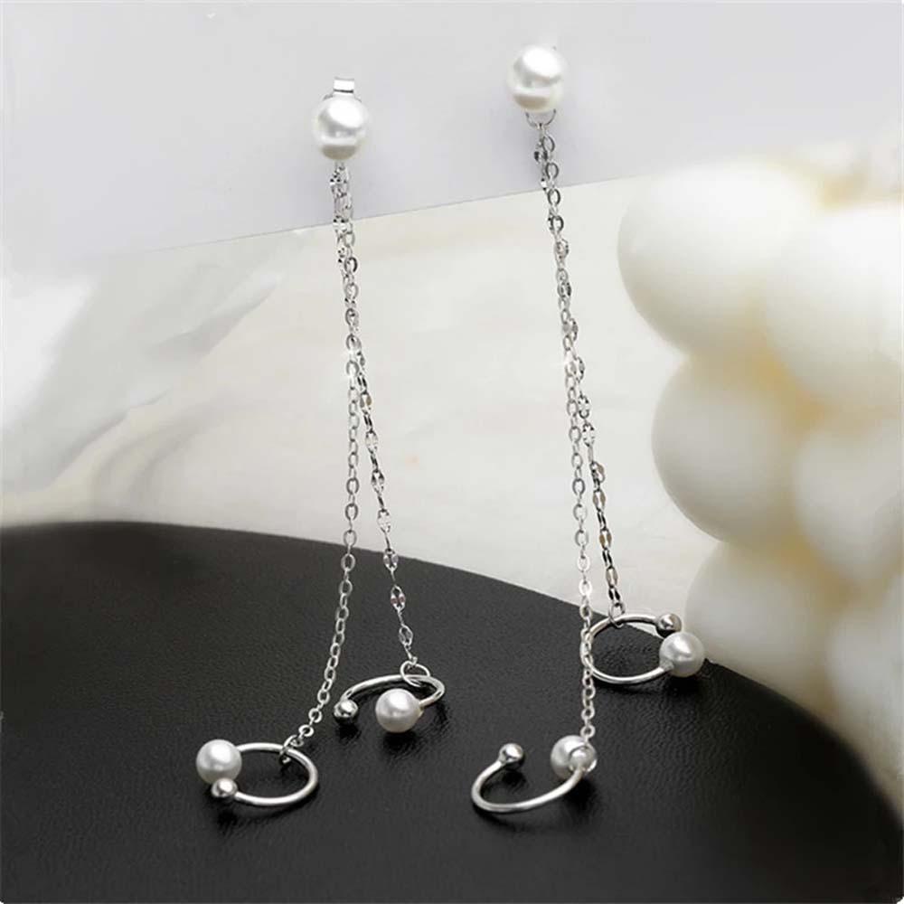 Bông Tai Dáng Dài Phối Tua Rua Phong Cách Hàn Quốc|Khuyên Vành Tai Màu Sắc Thời Trang